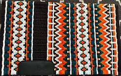 Black base with orange, and emerald teal, white accents $195