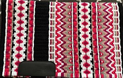 Black base with pinks, raspberry and white accents $195