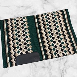 Dark green base with tans, black and cream accents $195